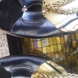 STRAPPY GOLD CHAIN HEELS